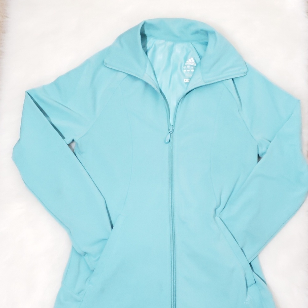 Adidas Athletic Track Zip Jacket Tiffany Blue Sz S - Picture 2 of 8